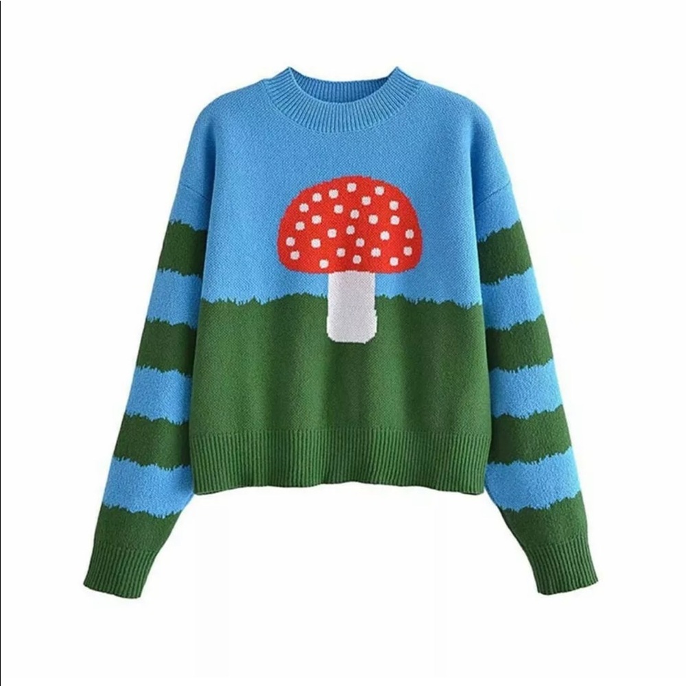 Zara NWT Mushroom Sweater “Silk Sweater Only One” Sz. Lg. SOLD OUT